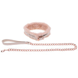 Sex & Mischief Peaches n CreaMe Fur Collar & Leash - Peach - BONDAGE - TOYS