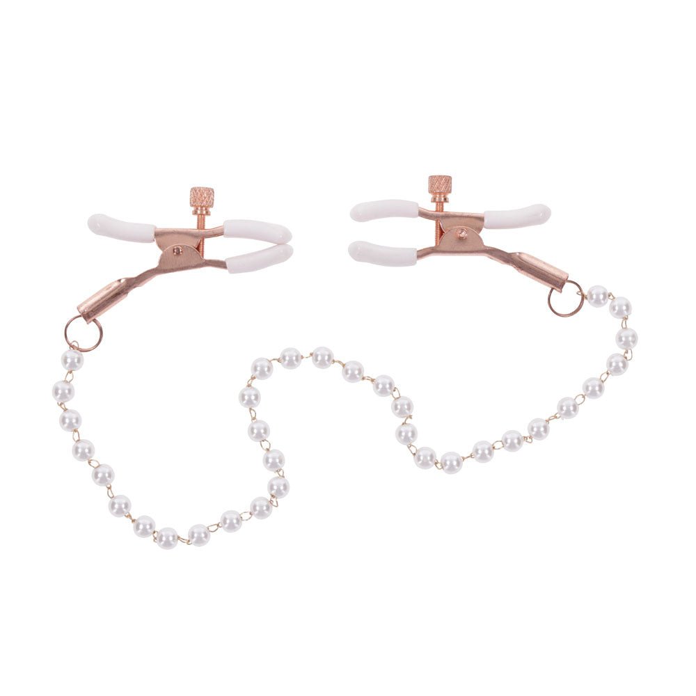 Sex & Mischief Peaches n CreaMe Pearl Nipple Clamps - BONDAGE - TOYS