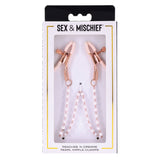 Sex & Mischief Peaches n CreaMe Pearl Nipple Clamps - BONDAGE - TOYS