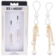 Sex & Mischief Pearl Nipple Ties - Gold/Pearl Nipple Restraints - Set of 2 - BONDAGE - TOYS