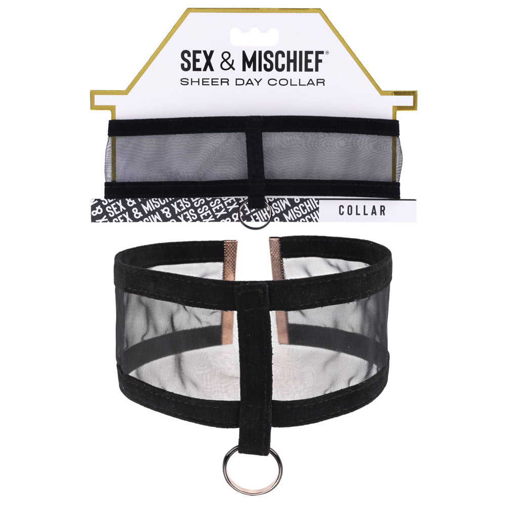 Sex & Mischief Sheer Day Collar - Black Collar - BONDAGE - TOYS