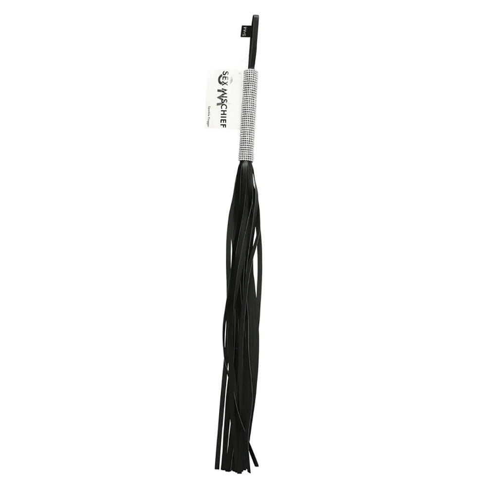 Sex & Mischief Sparkle Flogger - Black/Sparkle 78 cm Flogger Whip - BONDAGE - TOYS