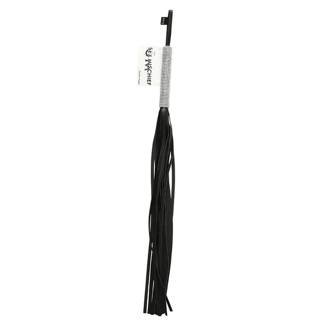 Sex & Mischief Sparkle Flogger - Black/Sparkle 78 cm Flogger Whip - BONDAGE - TOYS
