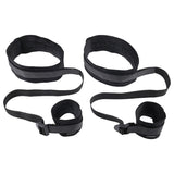 Sex & Mischief Thigh & Wrist Cuffs - Black Restraints - BONDAGE - TOYS