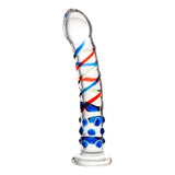 Sexus Glass Dildo Blue Tip 18cm - Adult Toys