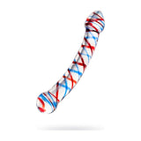 Sexus Glass Dildo Curved Blue/Red 20 cm - Adult Toys