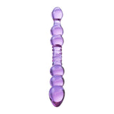 Sexus Glass Dildo - Mauve 22.8cm Textured Glass Adult Sex Toy - Adult Toys