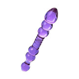 Sexus Glass Dildo - Mauve 22.8cm Textured Glass Adult Sex Toy - Adult Toys