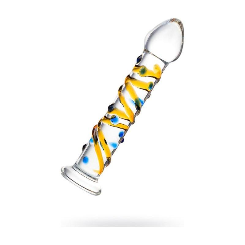Sexus Glass Dildo Yellow 17.2cm - Adult Toys