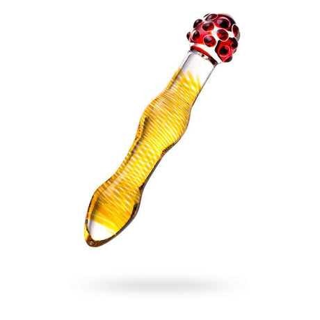 Sexus Glass Dildo Yellow and Red 20.5 cm - Adult Toys