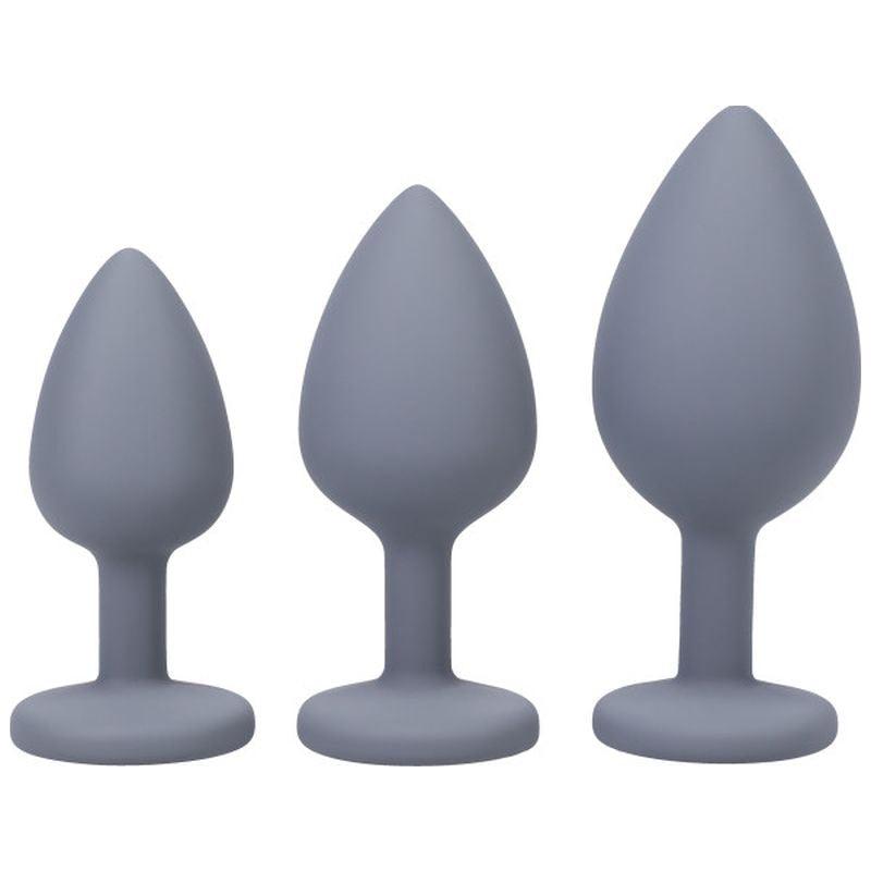 Silicone Anal Trainer Set 3 Pc Grey - Adult Toys