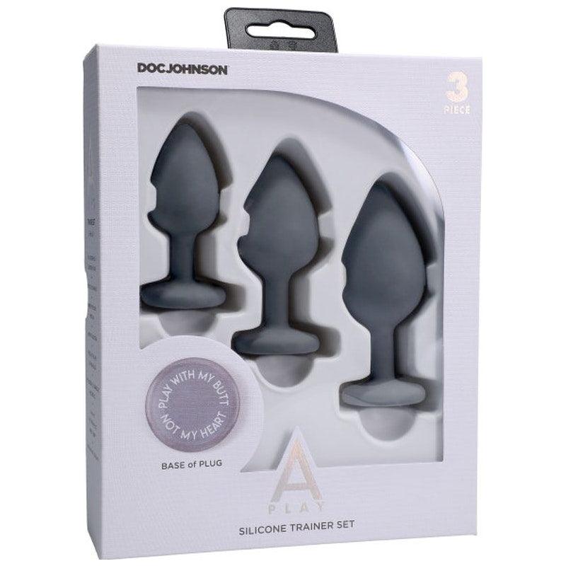 Silicone Anal Trainer Set 3 Pc Grey - Adult Toys