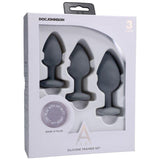 Silicone Anal Trainer Set 3 Pc Grey - Adult Toys