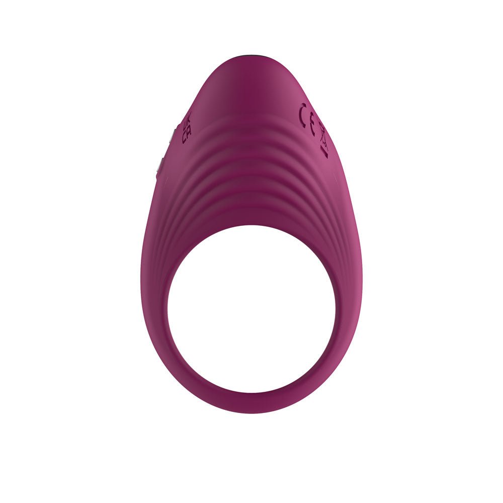 Silicone Vibrating Cock Ring USB Rechargeable Purple - COCK RINGS