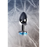 Silver Metal Anal Plug w Topaz Crystal Small - Adult Toys