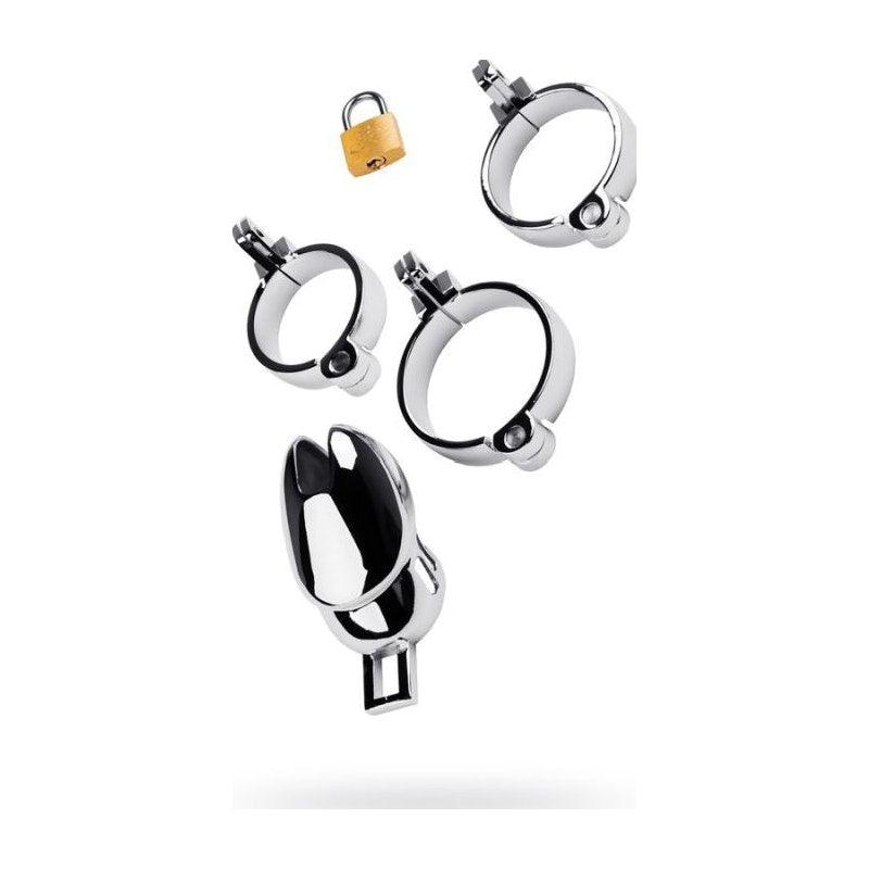 Silver Metal Chastity Cage Adjustable - Adult Toys