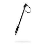 Silver Metal Urethral Plug w Ring - Adult Toys