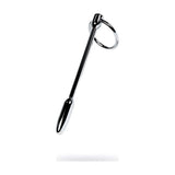 Silver Metal Urethral Plug w Ring - Adult Toys