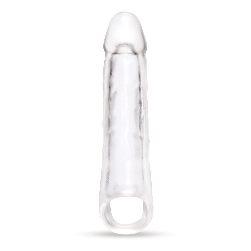 Size Up 3 Inch See - Thru Penis Extender with Ball Loop - Clear 7.6 cm (3'') Penis Extension Sleeve - SLEEVES