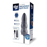 Size Up 5.5 Inch Ripple Inflatable Butt Plug Black 15.2 cm - ANAL TOYS