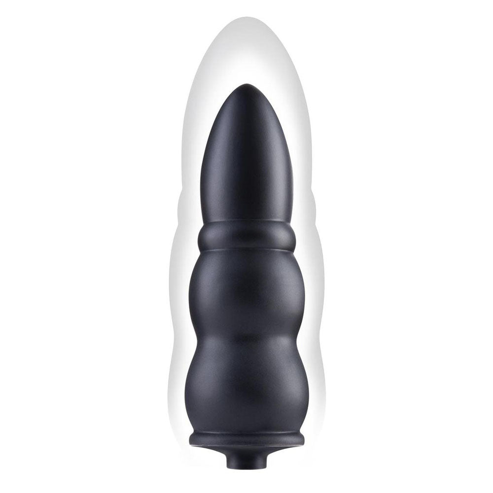 Size Up 5.5 Inch Ripple Inflatable Butt Plug Black 15.2 cm - ANAL TOYS