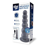Size Up 7 Inch Ripple Inflatable Butt Plug Black 20.3 cm - ANAL TOYS