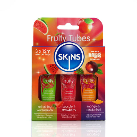 Skins Fruity Tubes - Watermelon, Strawberry, & Mango & Passionfruit - LOTIONS & LUBES