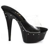 Slip On Rhinestone Platform Black 6in - Lingerie