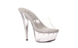 Slip On Rhinestone Platform Clear 6in - Lingerie