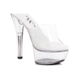 Slip On Sandal Clear 6in - Lingerie