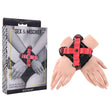 S&M Exs & Ohs Cross Cuffs - Red/Black Restraints - BONDAGE - TOYS