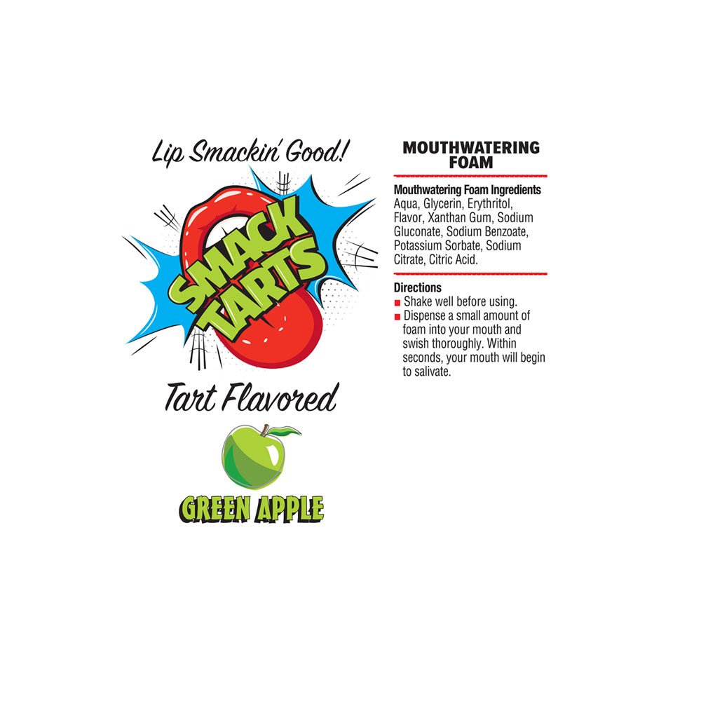 Smack Tarts Mouthwatering Foam Green Apple Flavoured 80ml - LOTIONS & LUBES