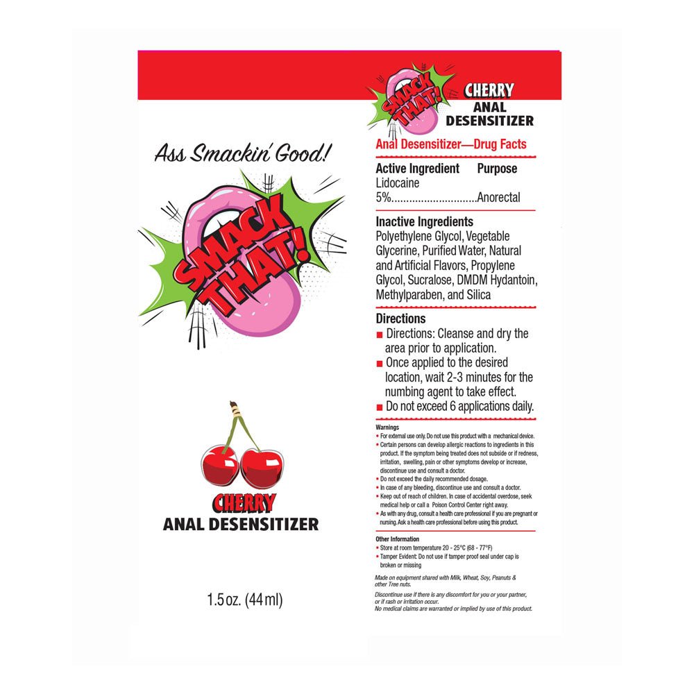 Smack That! Anal Desensitiser - Cherry - Cherry Flavoured - Naughty by Nature Adult Store