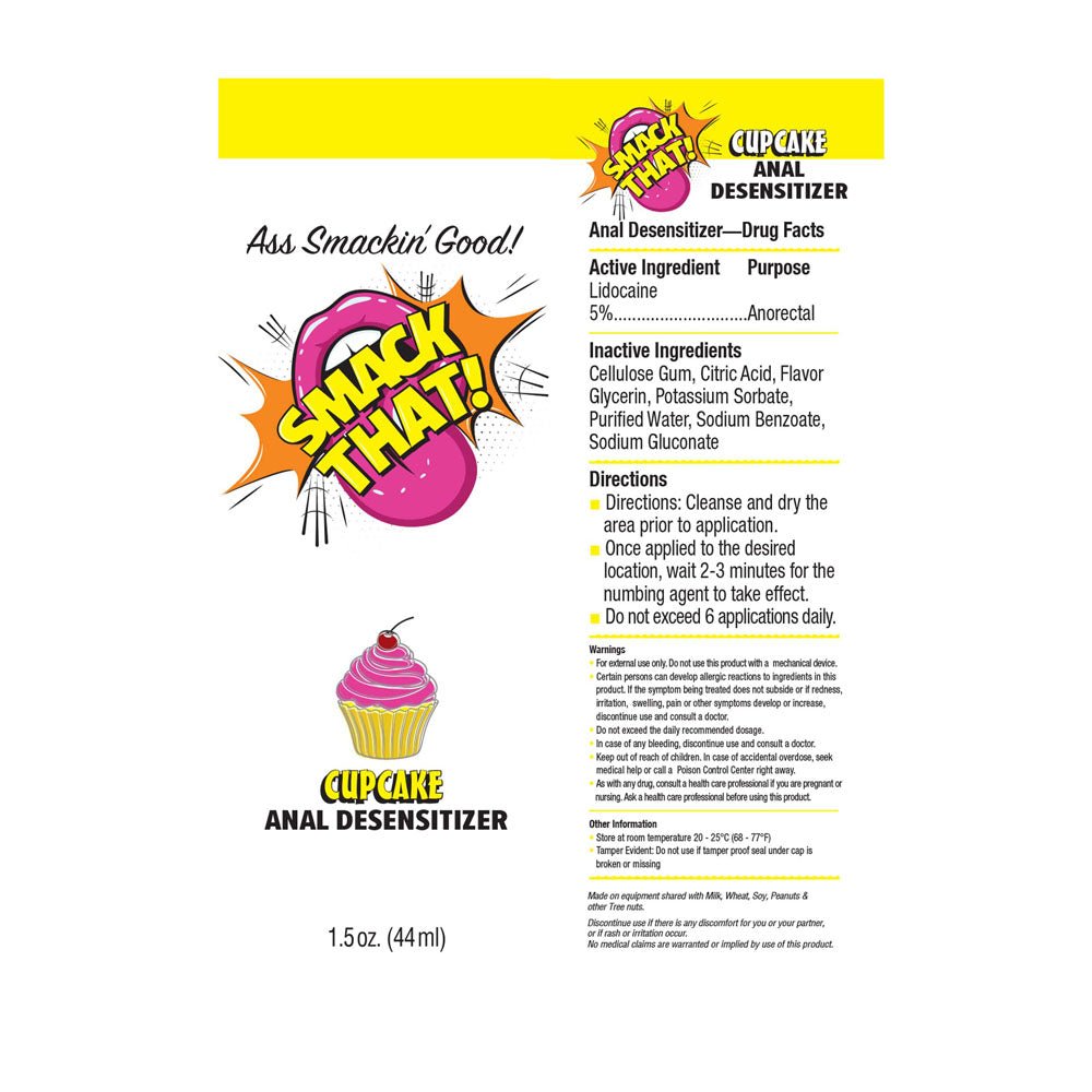 Smack That! Anal Desensitiser - Cupcake Flavoured 44 ml Tube - ENHANCERS - Naughty by Nature Adult Store