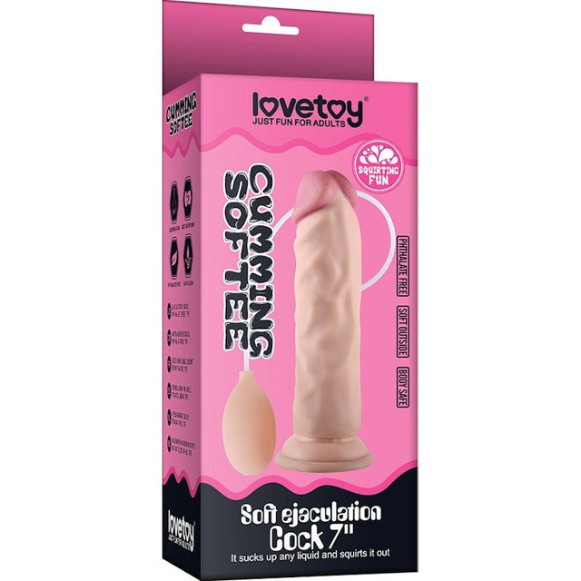 Soft Ejaculation Cock With Ball 8.5in - Adult Toys
