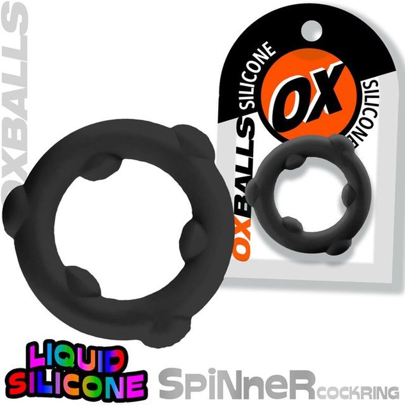 Spinner Silicone Ring Black - Naughty by Nature Adult Store