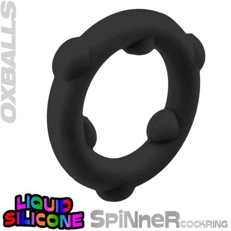Spinner Silicone Ring Black - Naughty by Nature Adult Store