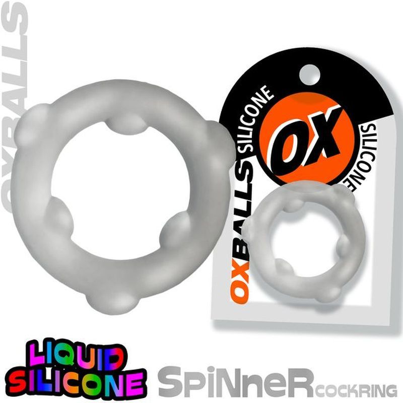 Spinner Silicone Ring Clear - Naughty by Nature Adult Store