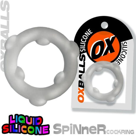 Spinner Silicone Ring Clear - Naughty by Nature Adult Store