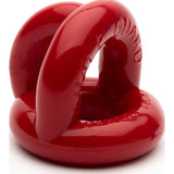Sport Fucker Half Guard Cock Ring with Scrotum Splitter - Red - Adult Toys