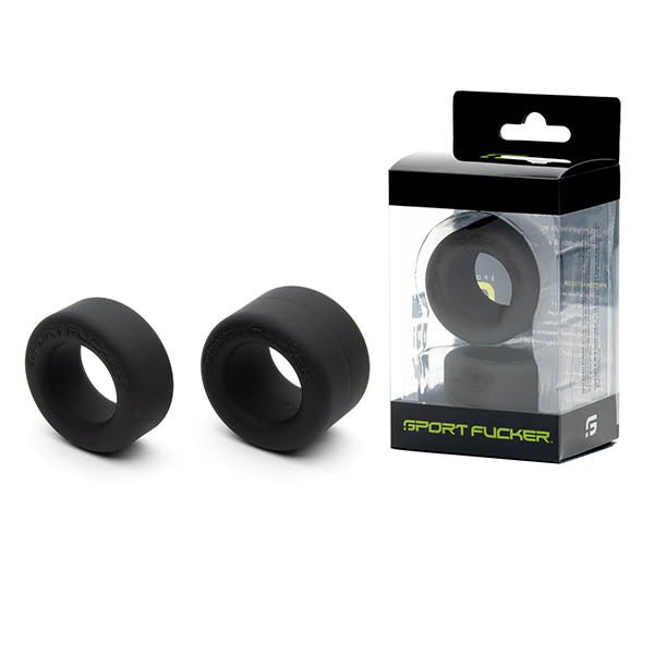 Sport Fucker Nutt Job Set - Black Cock Rings - Set of 2 - COCK RINGS