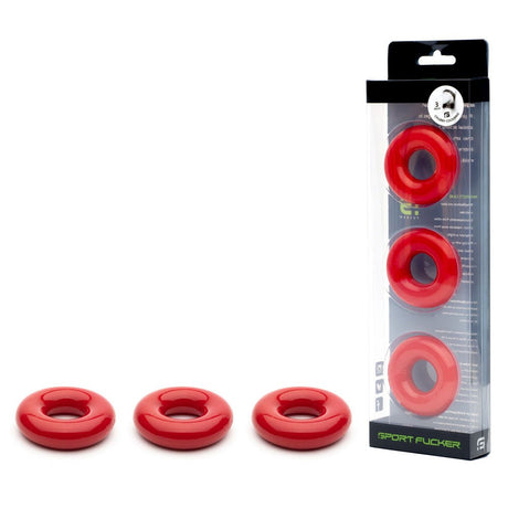 Sport Fucker Rubber Cockring - Red Cock Ring - COCK RINGS