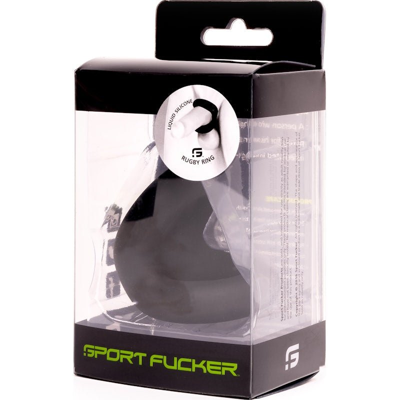Sport Fucker Rugby Cock Ring – Black Silicone Performance Ring - Adult Toys