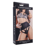 SPORTSHEETS High Waisted Corset Strap On - Black Adjustable Strap - On Harness (No Probe Included) - STRAP - ONS