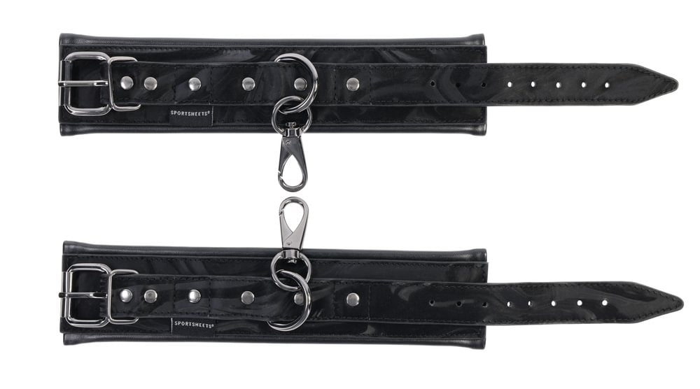 SPORTSHEETS Velvet Noir Handcuffs - Black - Naughty by Nature Adult Store