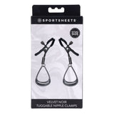 SPORTSHEETS Velvet Noir Tuggable Nipple Clamps - Naughty by Nature Adult Store