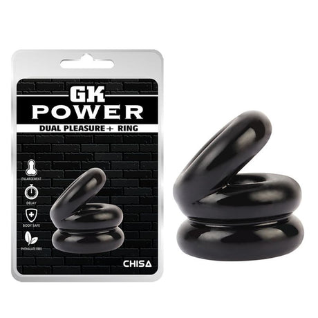 Stacked Dual Pleasure Ring Black - Naughty by Nature Adult Store