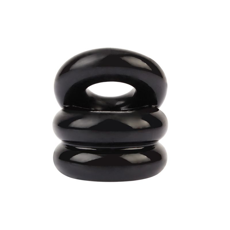 Stacked Dual Pleasure Ring Black - Naughty by Nature Adult Store