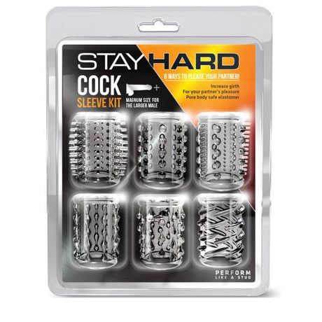 Stay Hard - Cock Sleeve Kit - Clear Penis Sleeves - 6 Pack - SLEEVES