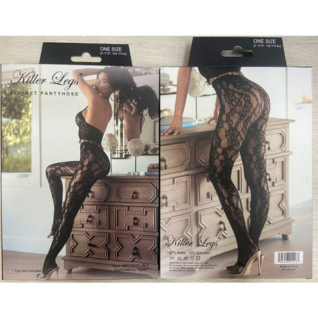 Stella Elyse Chain Veil Tights Black - Naughty by Nature Adult Store